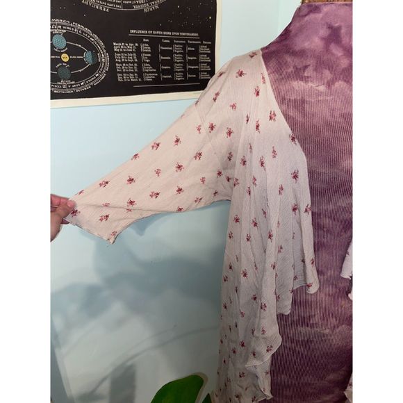 LuLaRoe Tan Long Simply Comfortable Floral Kimono - Small - Picture 3 of 7